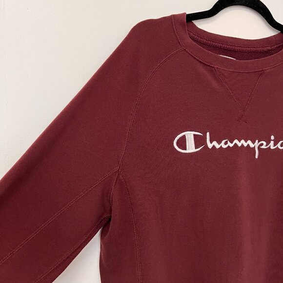 Champion Lightweight Logo Sweatshirt Size Lg Burgundy - Picture 5 of 12